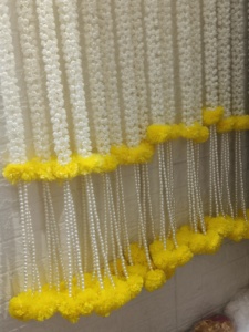 Artificial Flower Garland with Marigold Jasmine Pearl string Mandir Decor for Diwali, Ganpati, Housewarming & Indian Wedding - Product Image 5