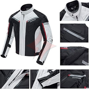 Chaqueta de moto para hombre, chaqueta blindada para motociclista, impermeable, a prueba de viento, equipo de protección de cuerpo completo, armadura CE de verano - Product Image 4