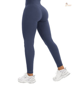 Pantalon de sport sans couture taille haute pour femmes nouvelle couleur Stretch Lift Fitness Leggings de Yoga sans couture motif solide - Product Image 1