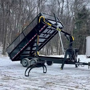 Hydraulic Dump <b>Trailer</b> <b>Farm</b> Hauler Four Wheel Grapple <b>Trailer</b> Agricultural Material Transport High Productivity 2-Year Used - Product Image 5