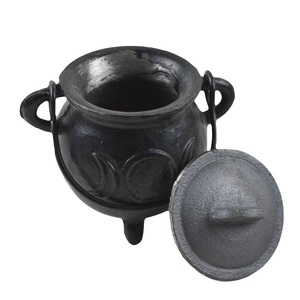 Quemador de carbón de Metal de diseño creativo, soporte de incienso sólido con acabado pintado en negro, diseño de varios tamaños - Product Image 5