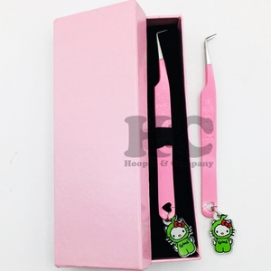 Pince à épiler Hello Kitty, pince à cils, pince à épiler durable, poignée en forme de cœur, acier inoxydable fin de haute qualité, logo mink - Product Image 5