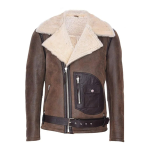 Chaqueta de cuero con estilo personalizado nuevo diseño piel de oveja Vintage Color sólido hombres mujeres chaquetas de cuero Unisex - Product Image 1