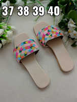 Fil de tissage Slip-On Style dames, pantoufles en cuir avec broderie à la main perlée pour femmes, pantoufles de broderie de styliste