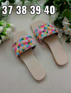 Weaving Threads <b>Slip</b> <b>on</b> Style Ladies Beaded Hand Embroidered Leather <b>Slippers</b> Women Designer Embroidery <b>Slipper</b> - Product Image 3