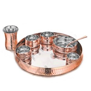 Plato de cena grande indio king Internacional, vajilla de cobre sólido Thali de alta calidad, venta al por mayor - Product Image 3