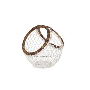 White Powder Coated Table Decoration Home and Events Party Decoration <b>Gift</b> <b>Hamper</b> Basket High Quality Handmade Iron <b>Gift</b> <b>Hamper</b> - Product Image 1