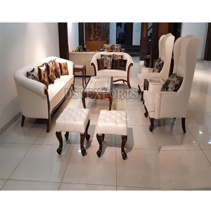 ชุดโซฟา7ที่นั่งที่สมบูรณ์แบบสำหรับบ้าน DST ส่งออกเฟอร์นิเจอร์ห้องนั่งเล่นไม้สักโบราณเก้าอี้โซฟาสีน้ำตาลคลาสสิก - Product Image 3