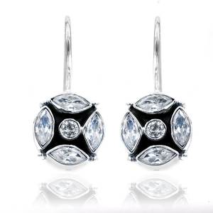 ต่างหูเม็ดเพทายเงินสเตอร์ลิงทำมือรูปหยดน้ำของขวัญสำหรับเธอด้วยพลอยเพทาย925 - Product Image 2