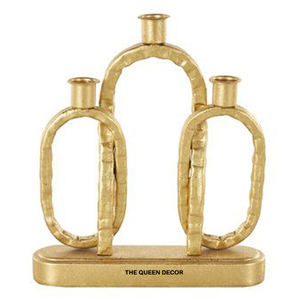 Bougeoir en métal plaqué or de luxe Lanternes décoratives de table Taille personnalisée Éclairage de Noël de mariage personnalisé - Product Image 1