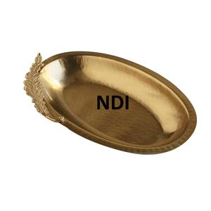 Bandeja de servicio de metal con acabado personalizado de diseñador atractivo con asas para bandeja de servidor de alimentos de desayuno - Product Image 5