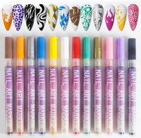 Ensemble de stylos à ongles DIY-Kit de 12 pièces pour dessiner, griffonner et mettre en évidence les ongles avec précision