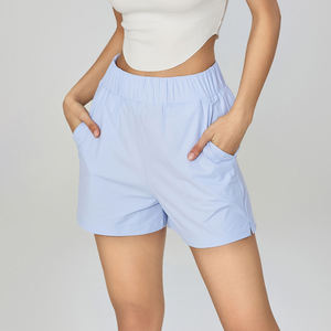 PIHA SPORTS <b>Women's</b> Elastic Waist Shorts High Waist Quick Dry Anti-Wrinkle Casual Summer Sportwear Loose Fit Solid Color 100% - Product Image 2