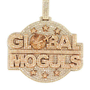 Colgante de Lujo con Incrustaciones de Moissanita de 30 Quilates Global Moguls, Medallón Personalizado de Hip Hop con Diseño Atractivo, Chapado en Oro sobre Plata de Ley - Product Image 6