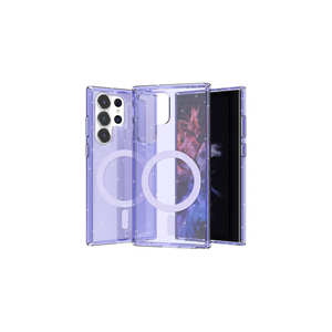 Funda de Silicona Transparente con Purpurina Compatible con MagSafe para Samsung Galaxy S23 Ultra, Netzy Safa Allstar, Cubierta Trasera de Lujo - Product Image 1