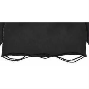 Sudadera con capucha Vintage desgastada lavado ácido suelta recortada Sudadera con capucha hombres Streetwear sudaderas con capucha en blanco para hombre, 100% algodón cremallera completa calle - Product Image 4