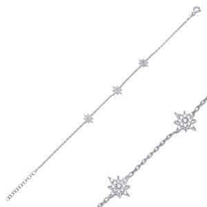 North Star Zircon Stone <b>Charm</b> Woman Bracelet Turkish Handmade Wholesale 925 Sterling Silver Jewelry - Product Image 5