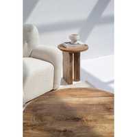 Haldor Table d'appoint ronde contemporaine en bois pieds croisés pour le salon, la chambre à coucher ou l'hôtel Mobilier de maison