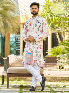 ชุดกระโปรงสำหรับผู้ชายงานปักแบบเป็นทางการทำจากผ้าไหมหนัก - Product Image 5