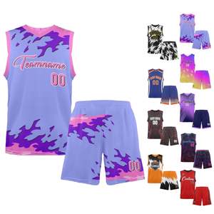 Maillots de basket-ball personnalisés pour équipe, respirants, avec impression par transfert thermique, logo, OEM, ensembles uniformes grande taille, antibactériens, séchage rapide - Product Image 1