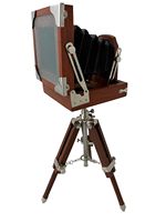 Shubham Antique Vintage Look Film Caméra Trépied en bois Collection Studio Cadeau Article Couleur marron
