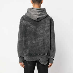 Sweat-shirts pour hommes de haute qualité 2026, 380G-480G, 100% coton, style streetwear, surdimensionné, épaules tombantes, poche avant, vintage, délavé à l'acide - Product Image 2