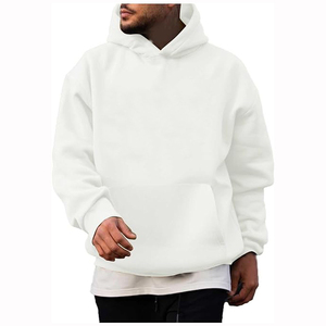 Venta al por mayor logotipo personalizado de talla grande recortada pulóver hombres gota hombro peso pesado polar algodón Sudadera con capucha - Product Image 3