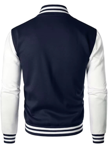 Chaqueta Universitaria de Lana con Mangas de Cuero, Chaqueta Acolchada Transpirable de Algodón, Chaqueta de Invierno Personalizada para Hombre - Product Image 3