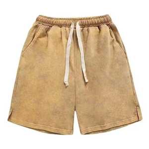 Pantalones Cortos Deportivos de Felpa Unisex Personalizados con Logotipo, Casuales, Lisos, 100% Algodón, Ecológicos, Estilo Vintage Desteñido al Sol - Product Image 3