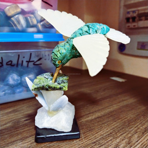 Roche naturelle décorative, pierre à Quartz, Sculpture d'oiseau en cristal, cadeau, nouvelle Sculpture d'oiseau en cristal faite à la main - Product Image 2