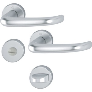 Juego de Manijas para Puerta HOPPE San Francisco Rosette, Aluminio F1, Forma de U, Izquierda/Derecha, DIN - Product Image 1