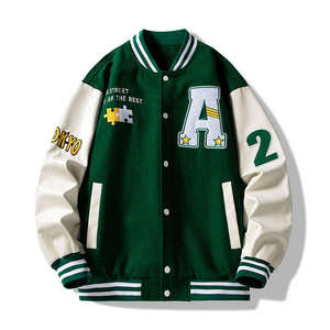 Veste de baseball lettrage pour homme Veste universitaire vintage Veste décontractée imprimée lettre Patchwork Streetwear Veste Bomber Manteau unisexe - Product Image 2