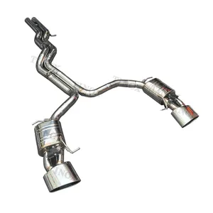 High Performance Stainless Steel Valve Catback Exhaust for Audi RS6 C8 Valvetronic Oval Tips Muffler Pipe Sport Sound