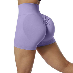 Pantalones cortos deportivos de cintura alta personalizados de fábrica para mujer, pantalones cortos elásticos para gimnasio, Fitness, motorista, patrón de entrenamiento, botín Scrunch - Product Image 3