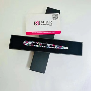 GETUP BROSONS IMPEX Professional Paper Coated Stainless Steel Eyebrow Tweezer Pointed <b>Silver</b> Tip - Product Image 1