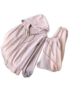 Ensembles décontractés pour femmes en deux pièces, avec poches, sweat-shirts à capuche zippés en polaire, pantalons assortis, tenues de sport pour l'automne et l'hiver - Product Image 3