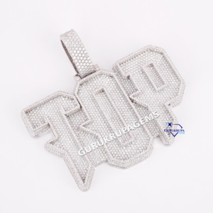 Usine initiale glacé Hip Hop bijoux 14KT or laboratoire cultivé diamants nom personnalisé Hip Hop lettre pendentif pour les femmes - Product Image 2