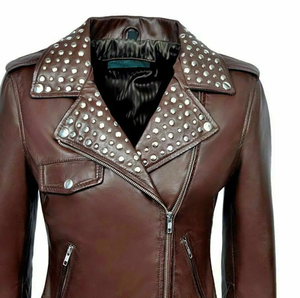 2025 New Women Leather Jacket for Outdoor Available with <b>Rivet</b>, Embroidery Jacket for Ladies Unique Colors Jacket - Product Image 4