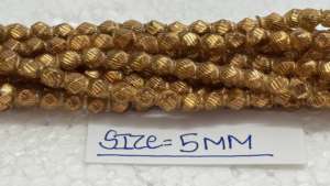 Perles de verre côtelées finition or en tailles 3 mm et 4 mm, perles d'espacement décoratives pour la fabrication de bijoux et l'artisanat - Product Image 5