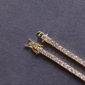 Cadena de tenis de moissanita de 3MM, oro de 10K, Vermeil, Base de Plata de Ley 925, cadena de diamantes, joyería de moda para mujer - Product Image 2