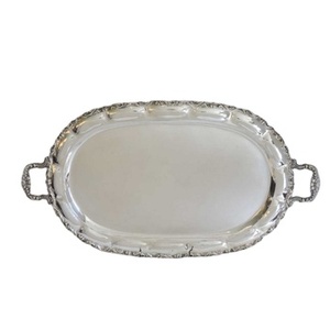 Bandeja de servicio de aluminio de forma personalizada más calificada, bandeja de postre de aperitivos de cubiertos hechos a mano para eventos de fiesta de boda - Product Image 1