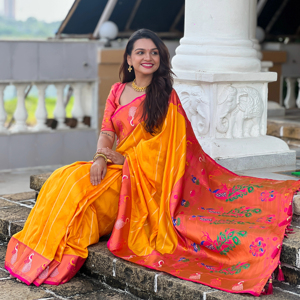 ส่าหรีผ้าไหมที่สวยงามกับการออกแบบการิทอ zari - Product Image 1