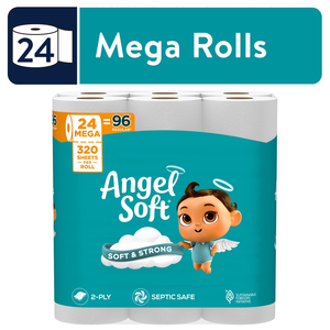 Angel Soft 2-Ply Toilet Paper, 24 Mega Rolls, 320 <b>Sheets</b> per Roll - Product Image 3