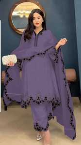 Exclusivo traje Salwar Kameez/Diseño de vestido paquistaní Salwar Kameez/traje de fiesta con trabajo de bordado pesado - Product Image 3