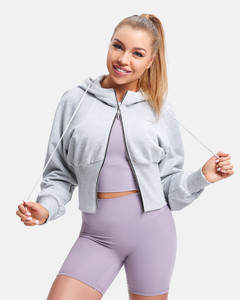 Sweat à capuche zippé pour femme 2022 de haute qualité, en polaire et élasthanne/polyester, coupe régulière, coupe-vent, séchage rapide, respirant, doublé, idéal pour l'hiver - Product Image 2