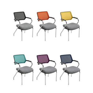 Chaise de bureau Candy avec dossier en maille, assise en tissu, structure métallique, pour salle d'attente et salle de réunion - Product Image 3