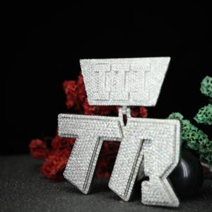 Colgante Redondo Brillante con Inicial de Moissanita, VVS, Estilo Hip Hop, Joyería de Plata 925 para Hombre y Mujer de Phoenix Enterprise - Product Image 2