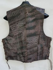 PU Crocodile Texture Cuir Biker Gilet Moto Moto Gilet Élégant et Durable Style Mexicain Gilet pour les Cavaliers - Product Image 5