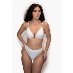 Traje de Baño Lumija Michela, Bikini Blanco con Parte Inferior y Colección de Ropa de Playa, Talla S, Estampado Lilium - Product Image 3