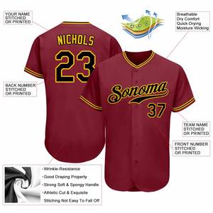 Uniformes de baseball pour adultes couleur marron col en V manches courtes uniformes de baseball respirants fabriqués en polyester avec service OEM - Product Image 3